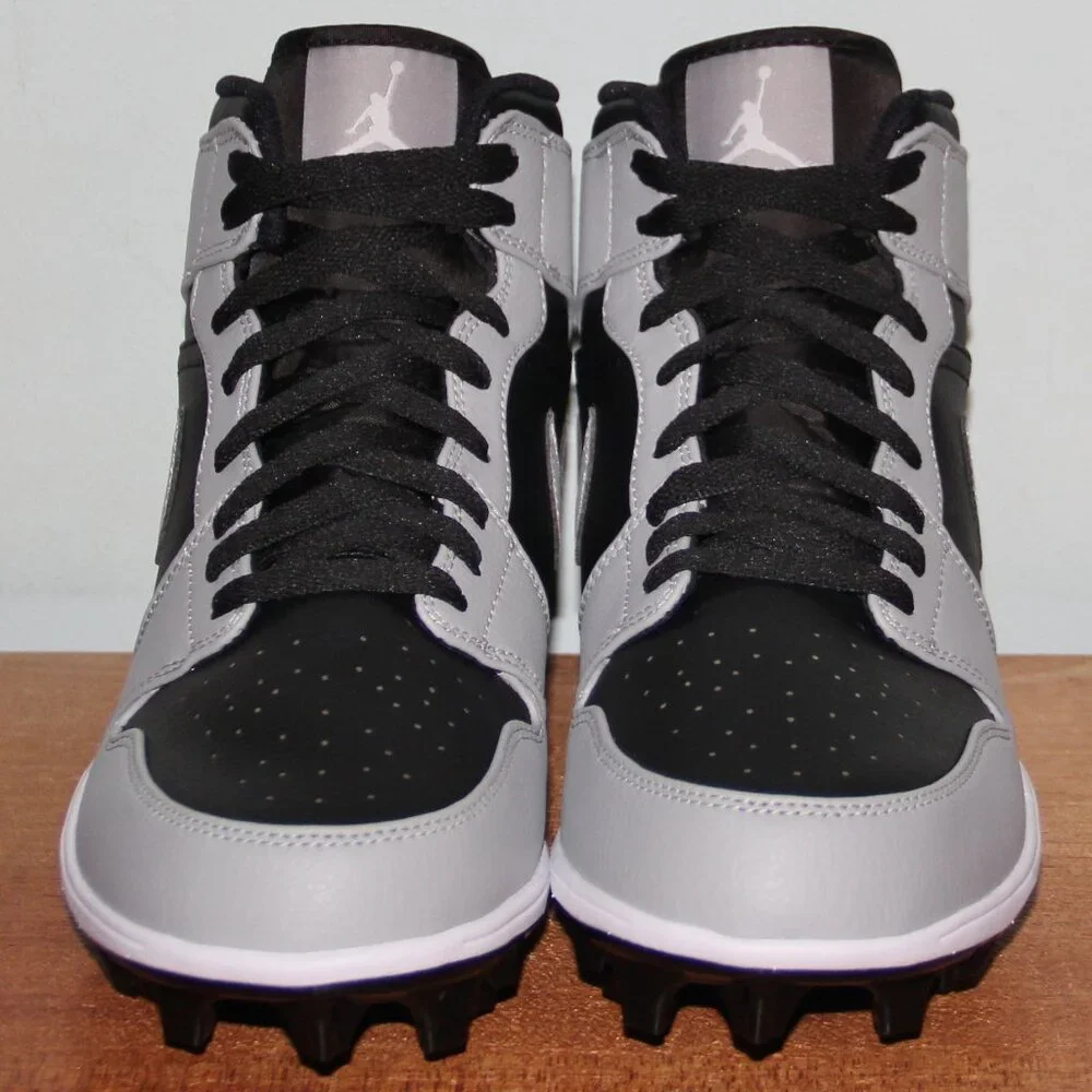Jordan 1 Mid TD Shadow 2.0 Football Cleats Men 9.5 Black Grey